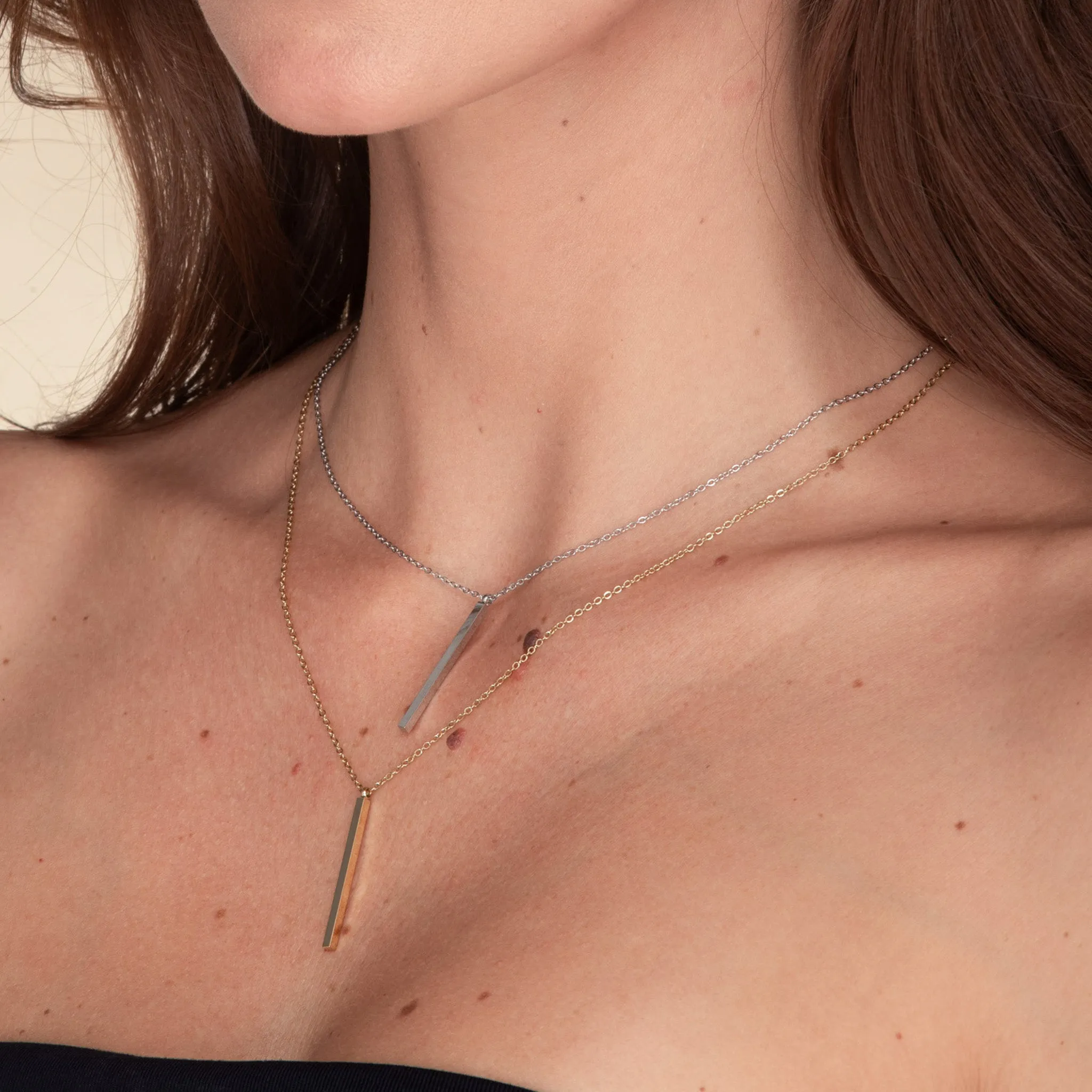 Thin Bar Drop Necklace