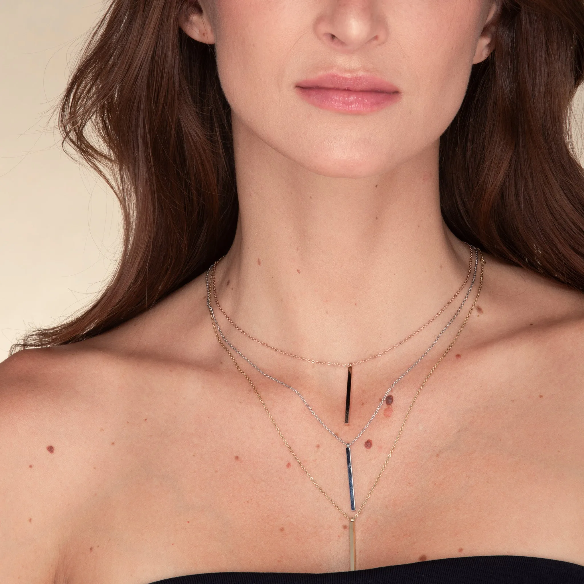 Thin Bar Drop Necklace