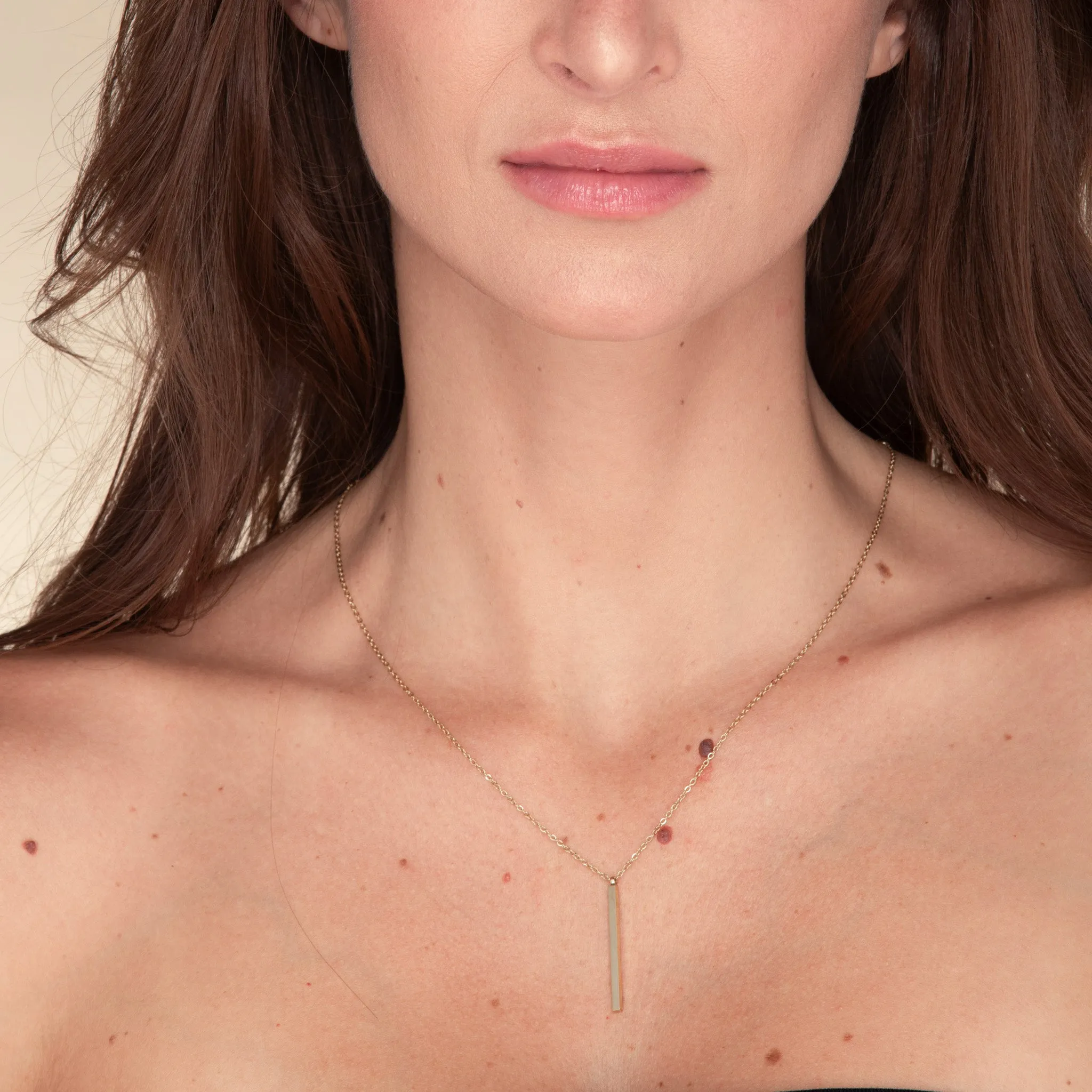 Thin Bar Drop Necklace