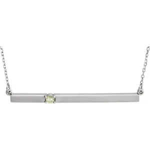 Thin Bar Family Birthstone Necklace - Engravable