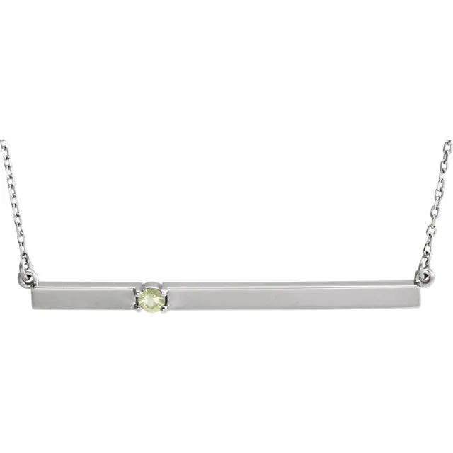 Thin Bar Family Birthstone Necklace - Engravable