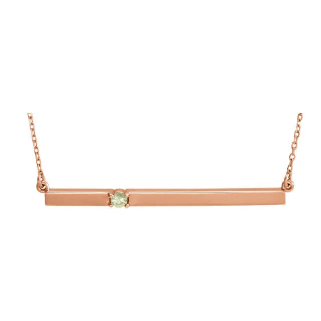 Thin Bar Family Birthstone Necklace - Engravable