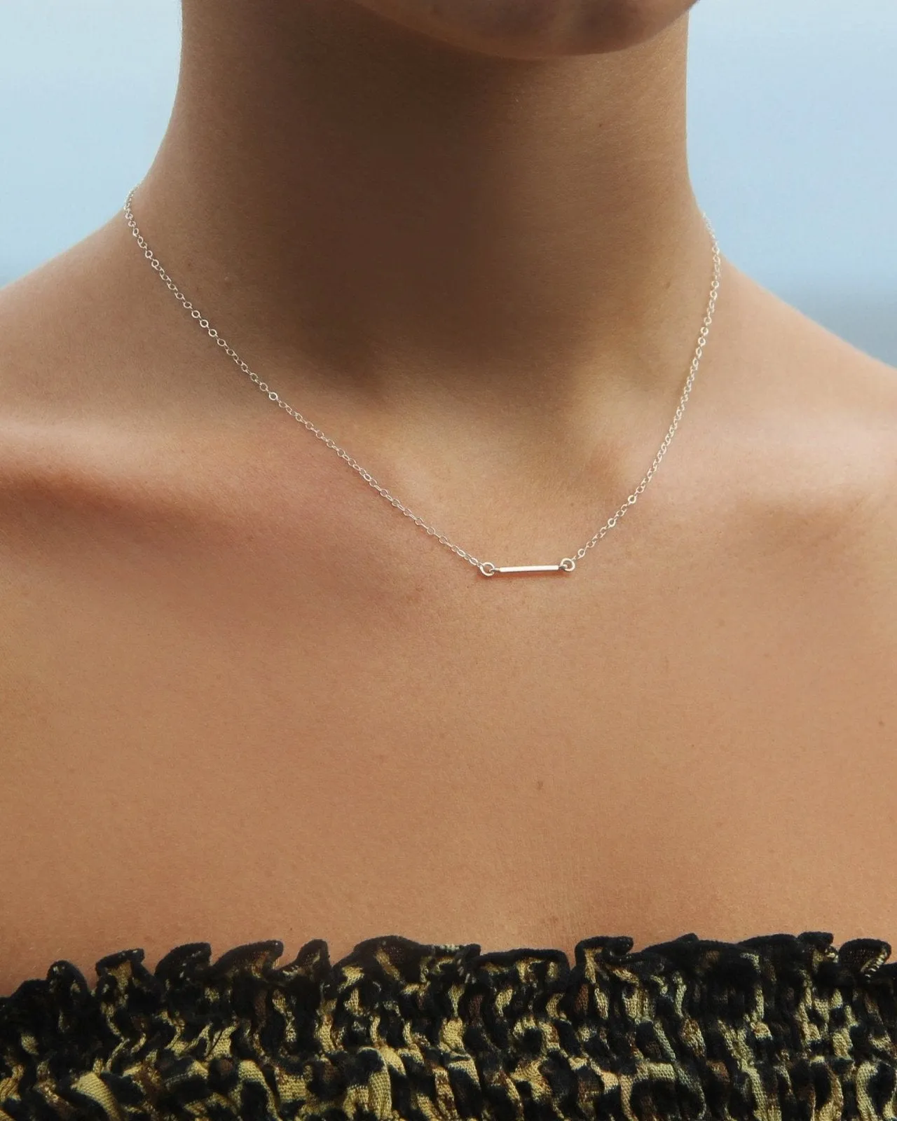 Thin Bar Necklace - Sterling Silver