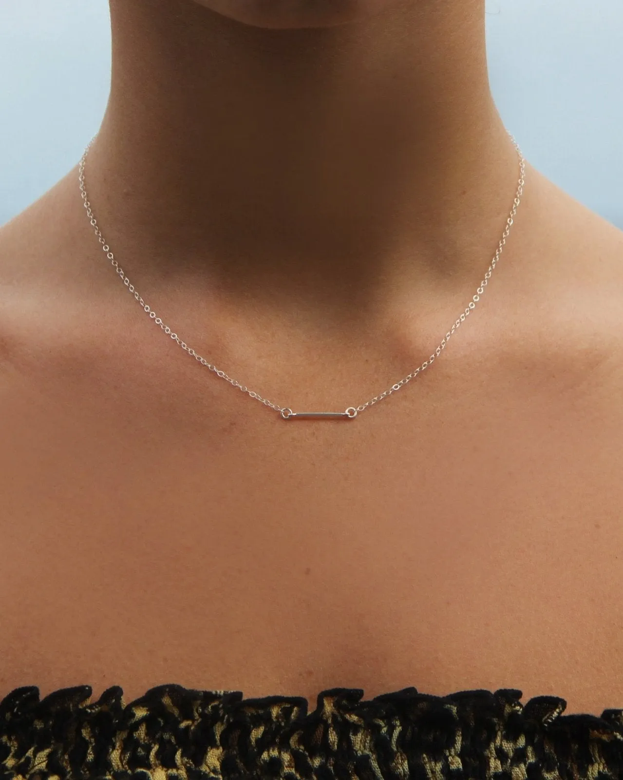 Thin Bar Necklace - Sterling Silver