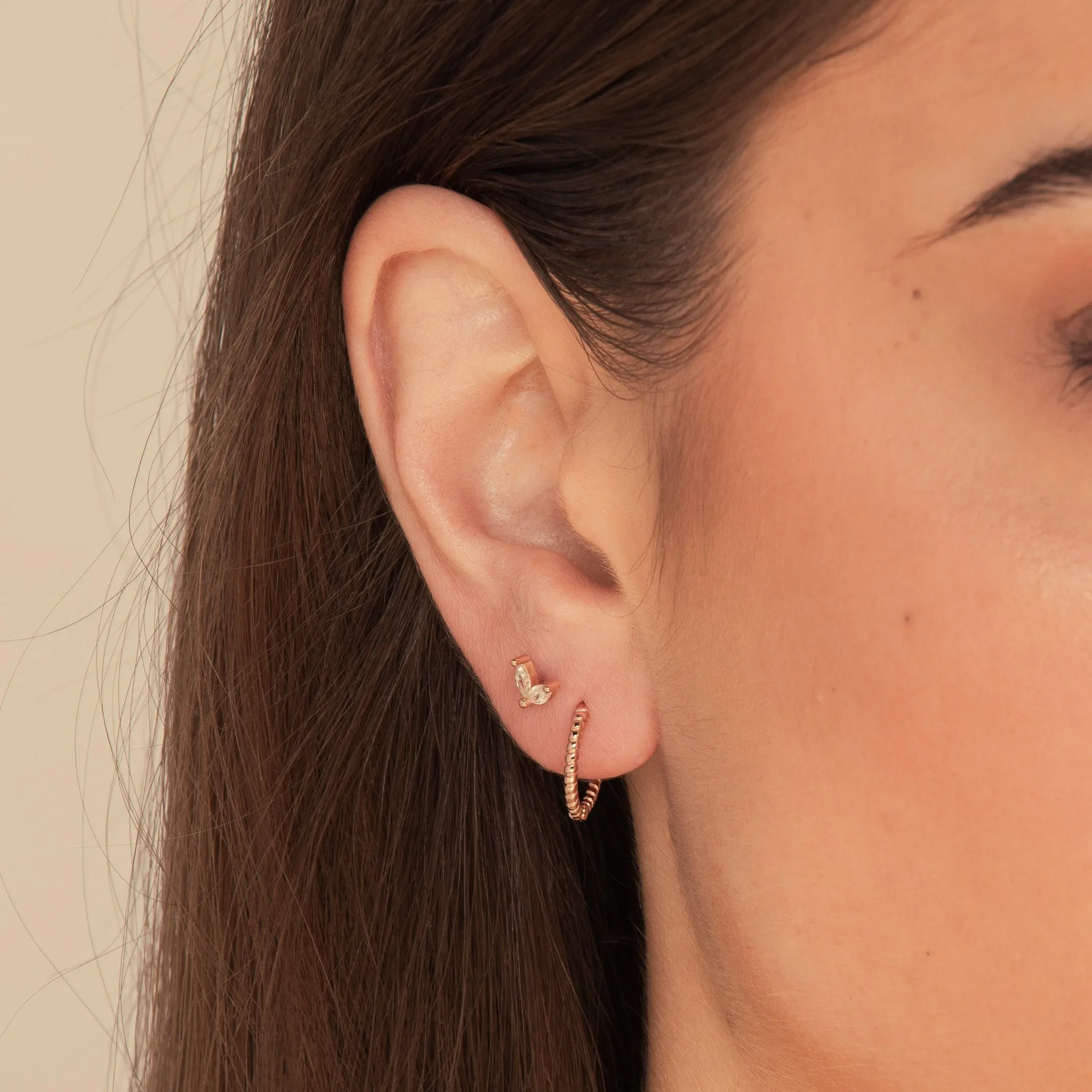 Thin Croissant Hoop Earrings