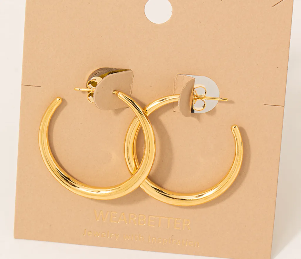 Thin Graduated Latch Hoop Earrings