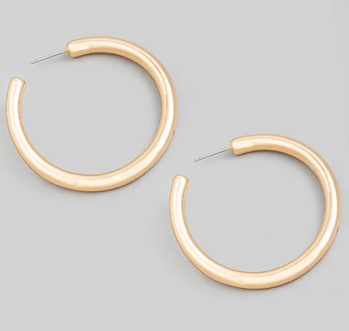Thin Tube Open Hoop Earrings