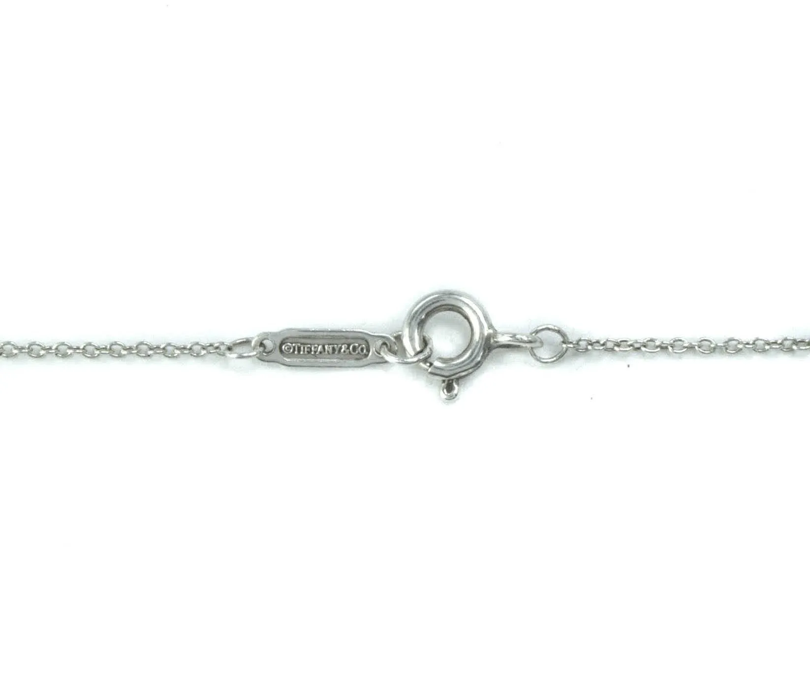 Tiffany & Co Notes Sterling Silver Bar With Diamond Pendant Necklace - 16"