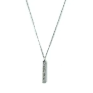 Tiffany & Co Notes Sterling Silver Bar With Diamond Pendant Necklace - 16"