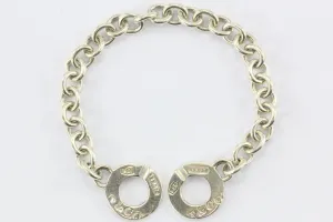 Tiffany & Co Sterling Silver 1837 Circle Clasp Toggle Bracelet 7.6"