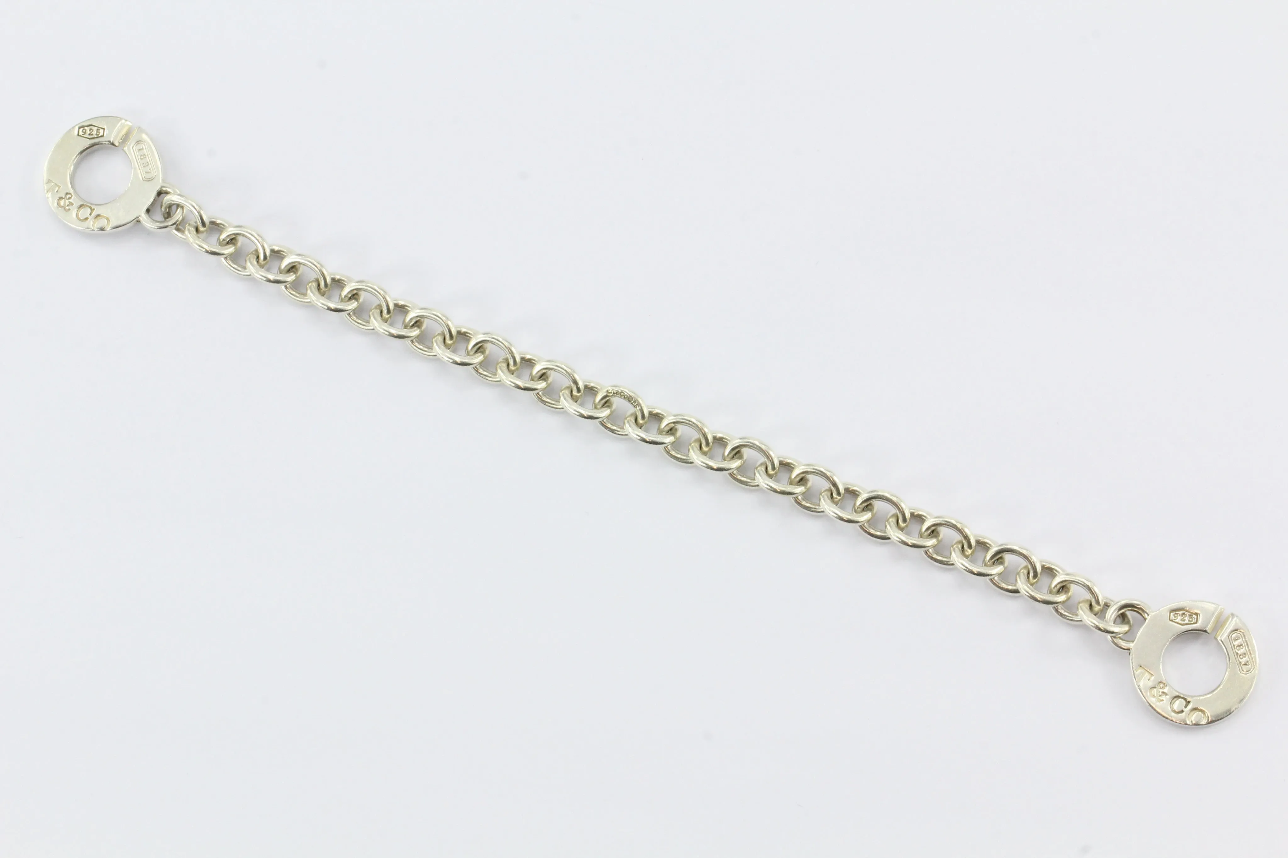 Tiffany & Co Sterling Silver 1837 Circle Clasp Toggle Bracelet 7.6"