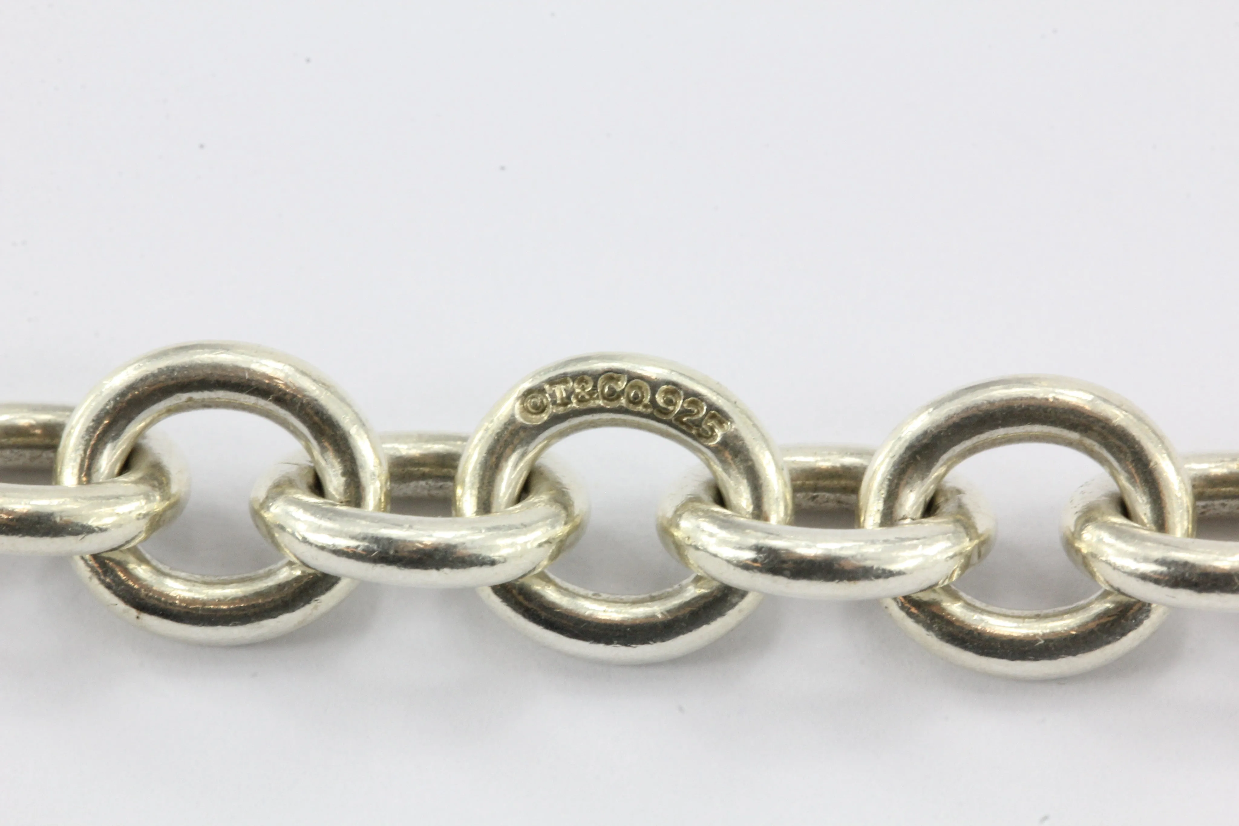 Tiffany & Co Sterling Silver 1837 Circle Clasp Toggle Bracelet 7.6"