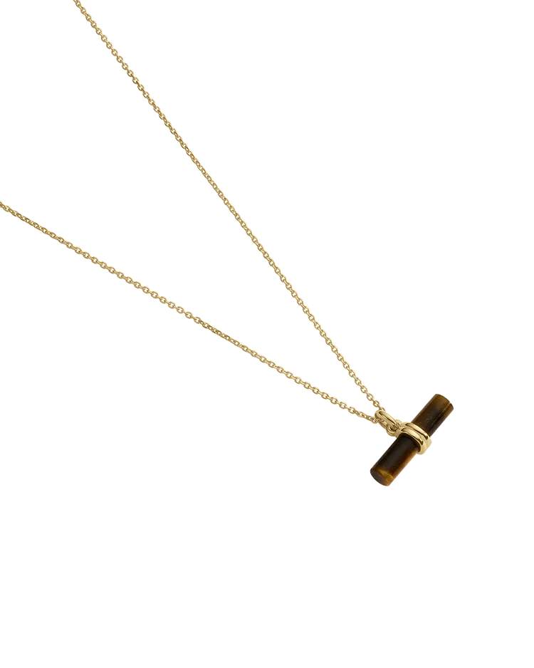Tigers Eye T-Bar Necklace