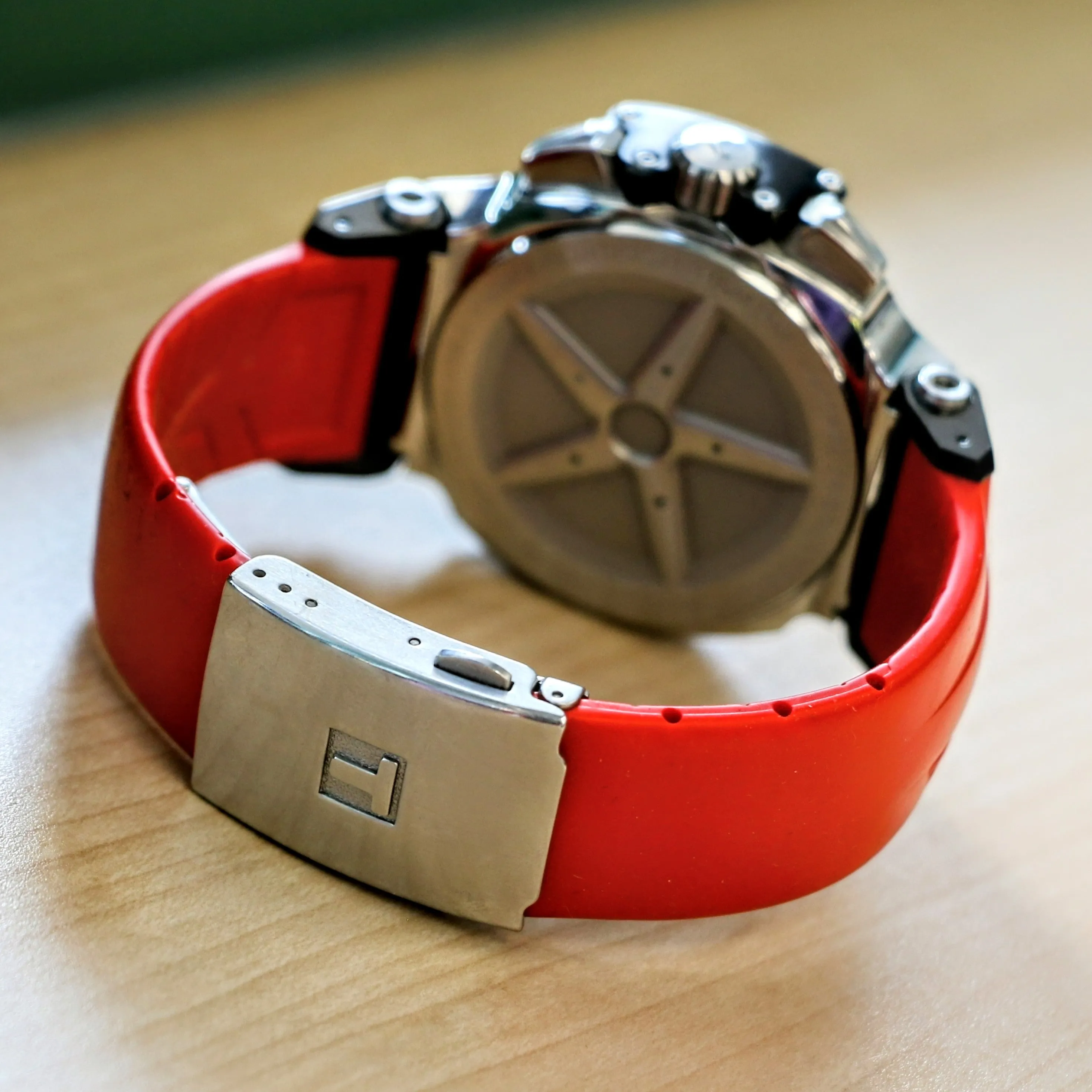 TISSOT T-RACE Chronograph Watch Quartz Date Indicator T048417 A - Original Red Silicone Strap