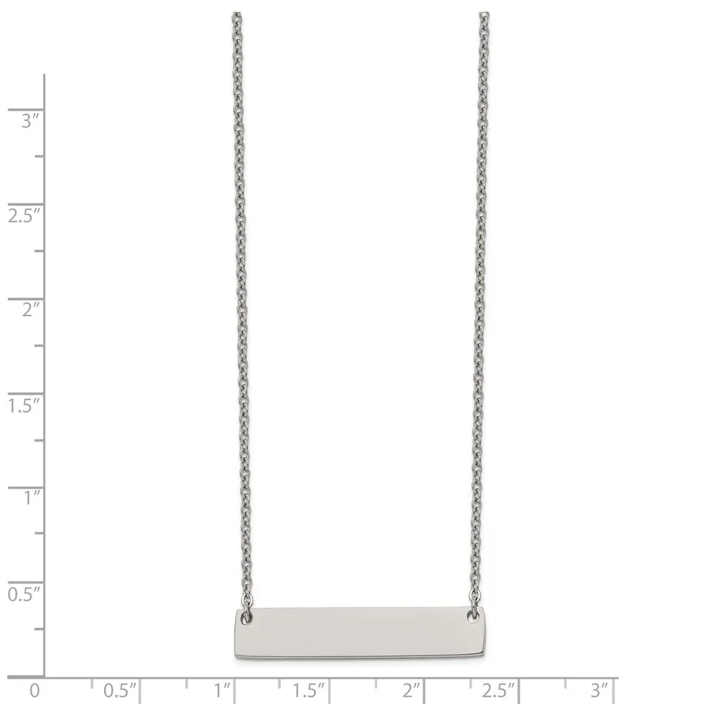 Titanium Polished Bar w/2in ext 19.5in Necklace