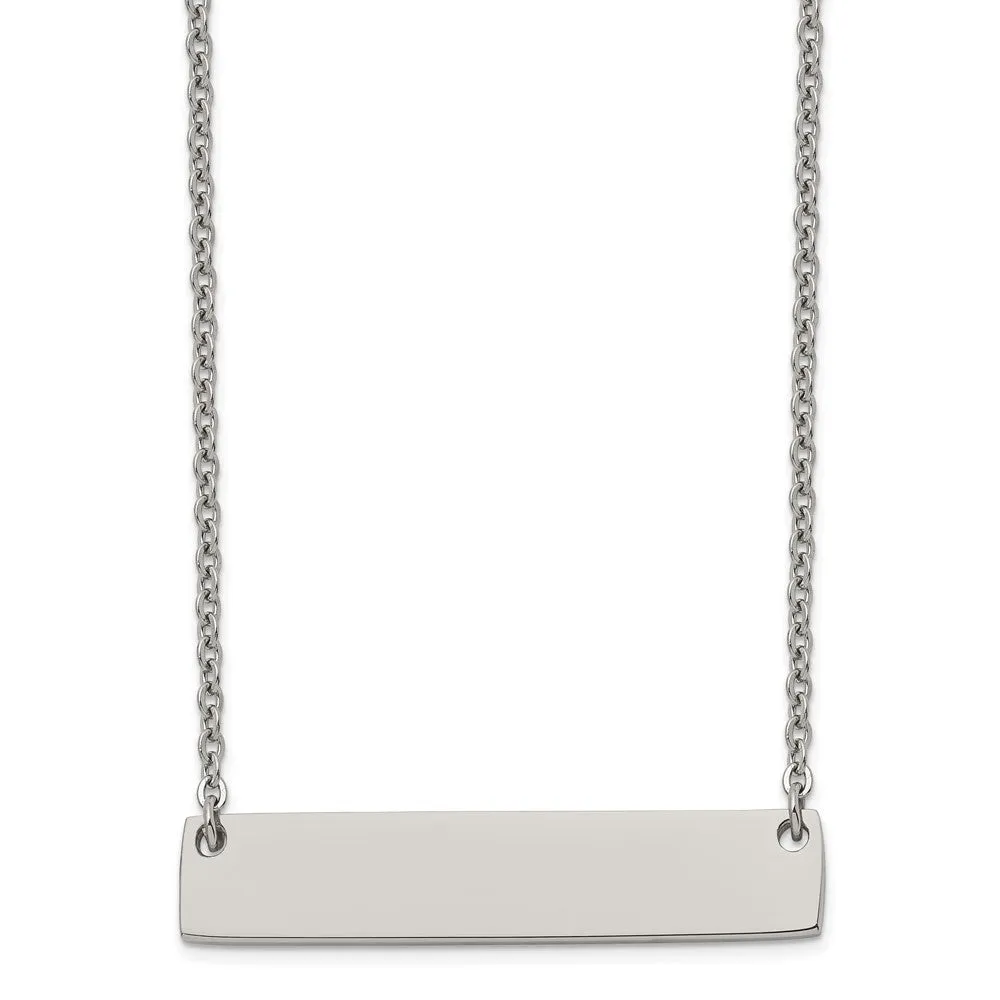 Titanium Polished Bar w/2in ext 19.5in Necklace