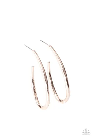 Totally Hooked Rose Gold Paparazzi Earrings