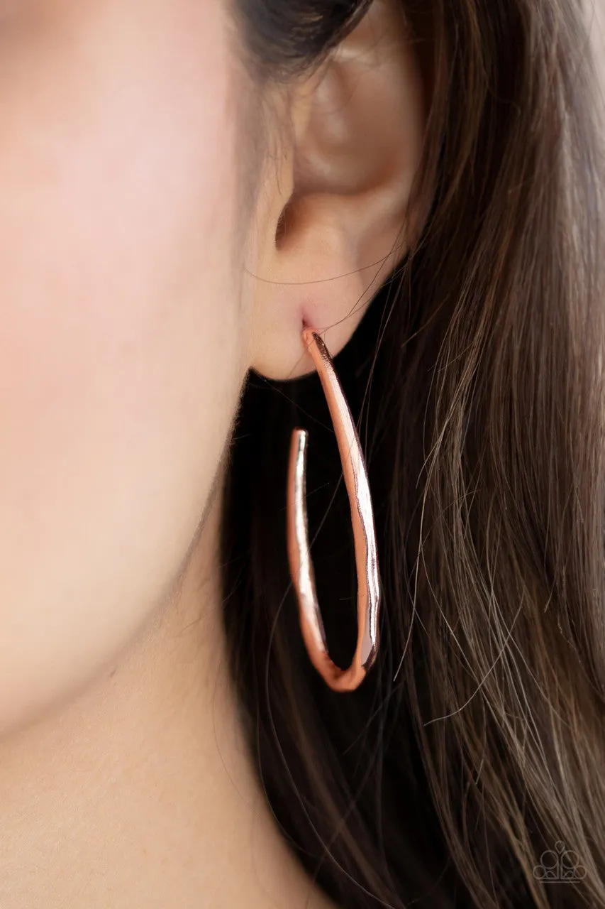 Totally Hooked Rose Gold Paparazzi Earrings