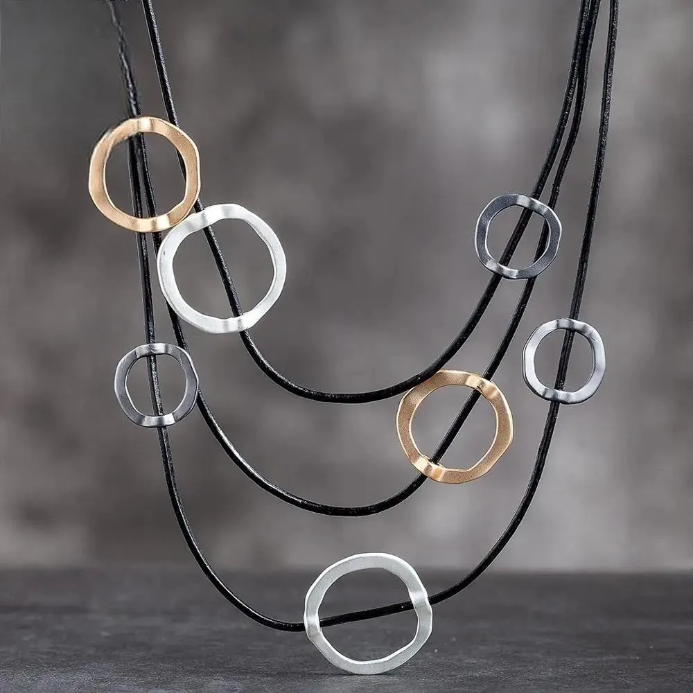 Trendy Women's Goth Chain Necklaces Circle Neck Chokers Necklace