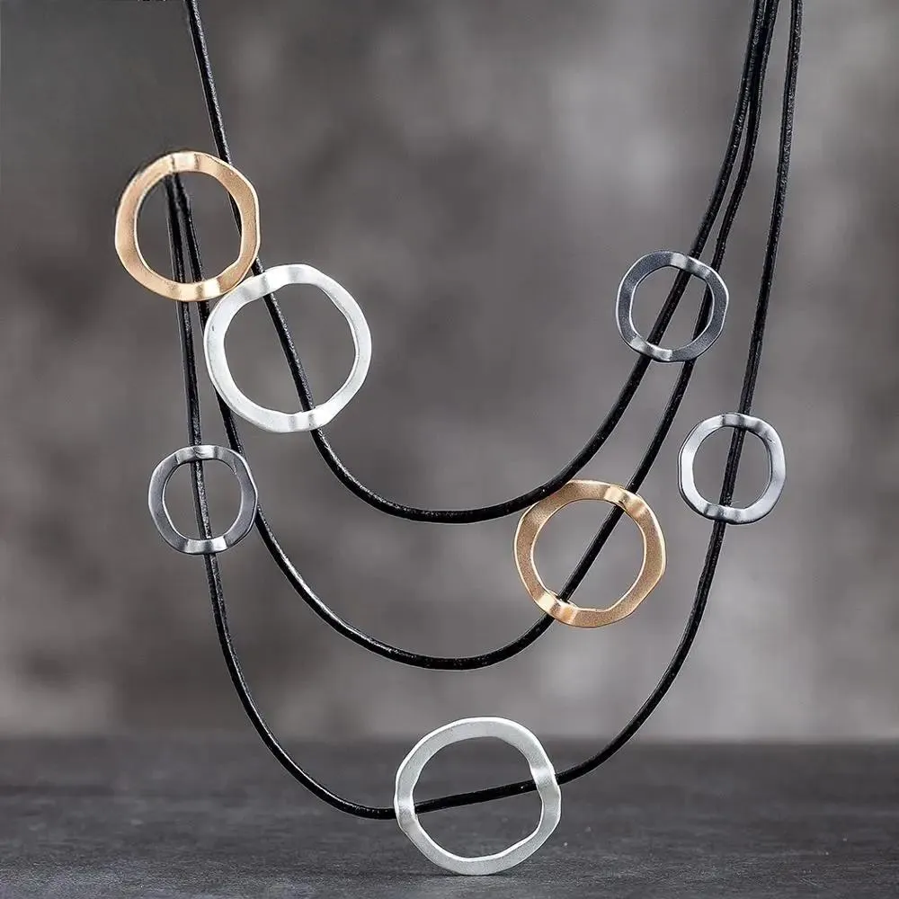 Trendy Women's Goth Chain Necklaces Circle Neck Chokers Necklace