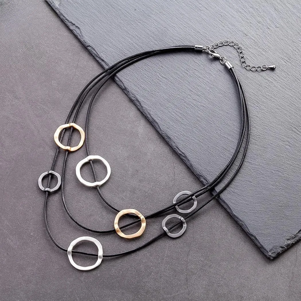 Trendy Women's Goth Chain Necklaces Circle Neck Chokers Necklace