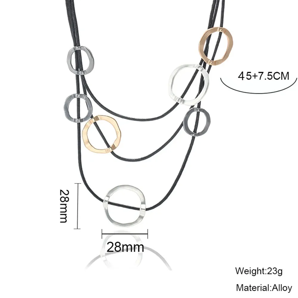 Trendy Women's Goth Chain Necklaces Circle Neck Chokers Necklace