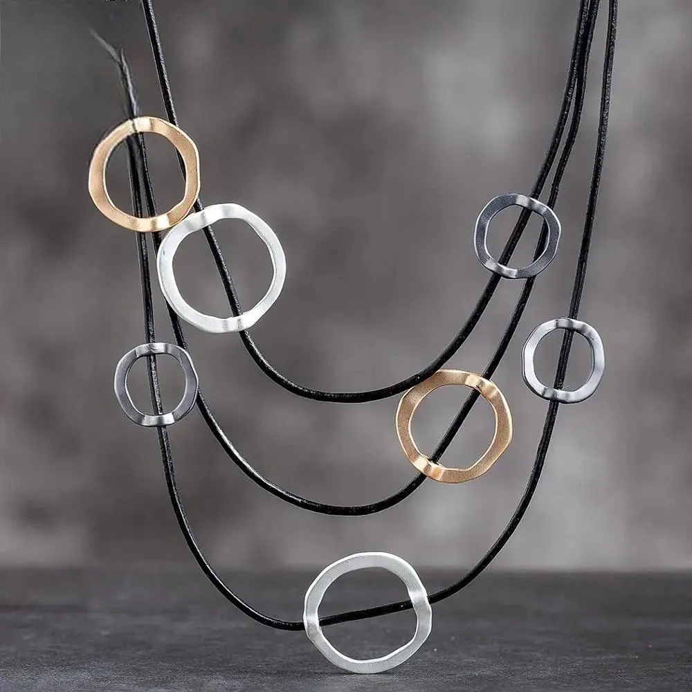 Trendy Women's Goth Chain Necklaces Circle Neck Chokers Necklace