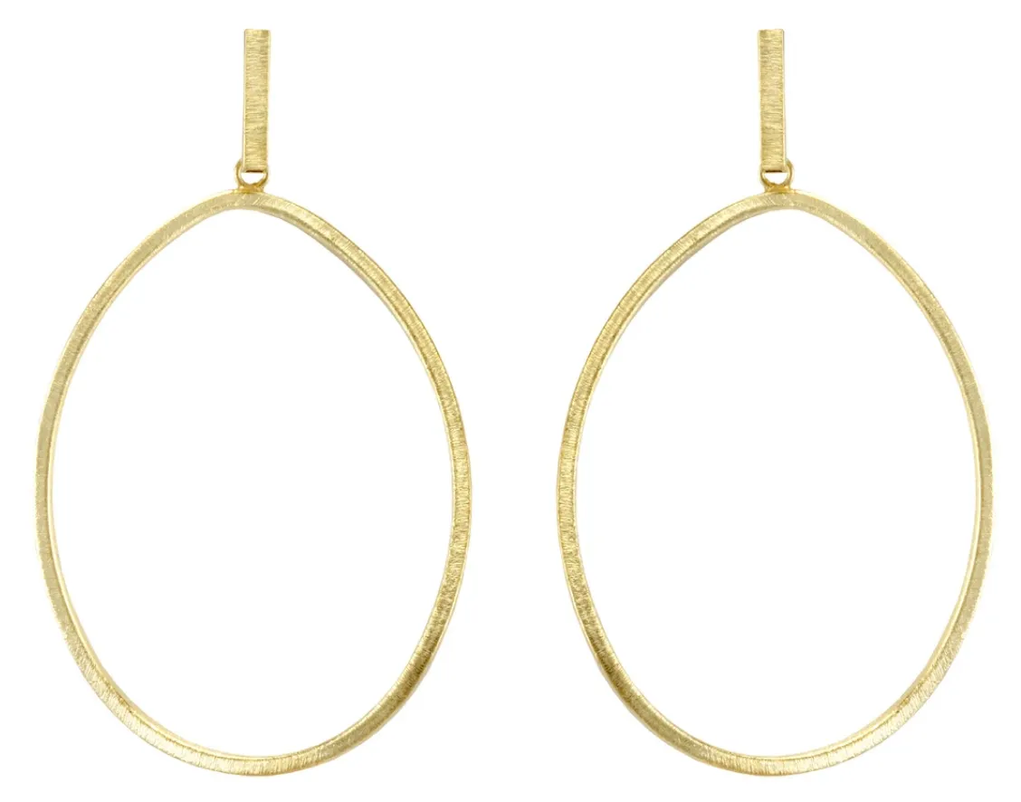 Twisted Wavy Oval Hoop- Gold
