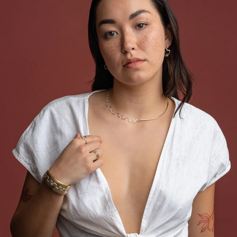 TWO STEP ASYMMETRICAL NECKLACE