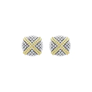 Two-Tone X Caviar Stud Earrings