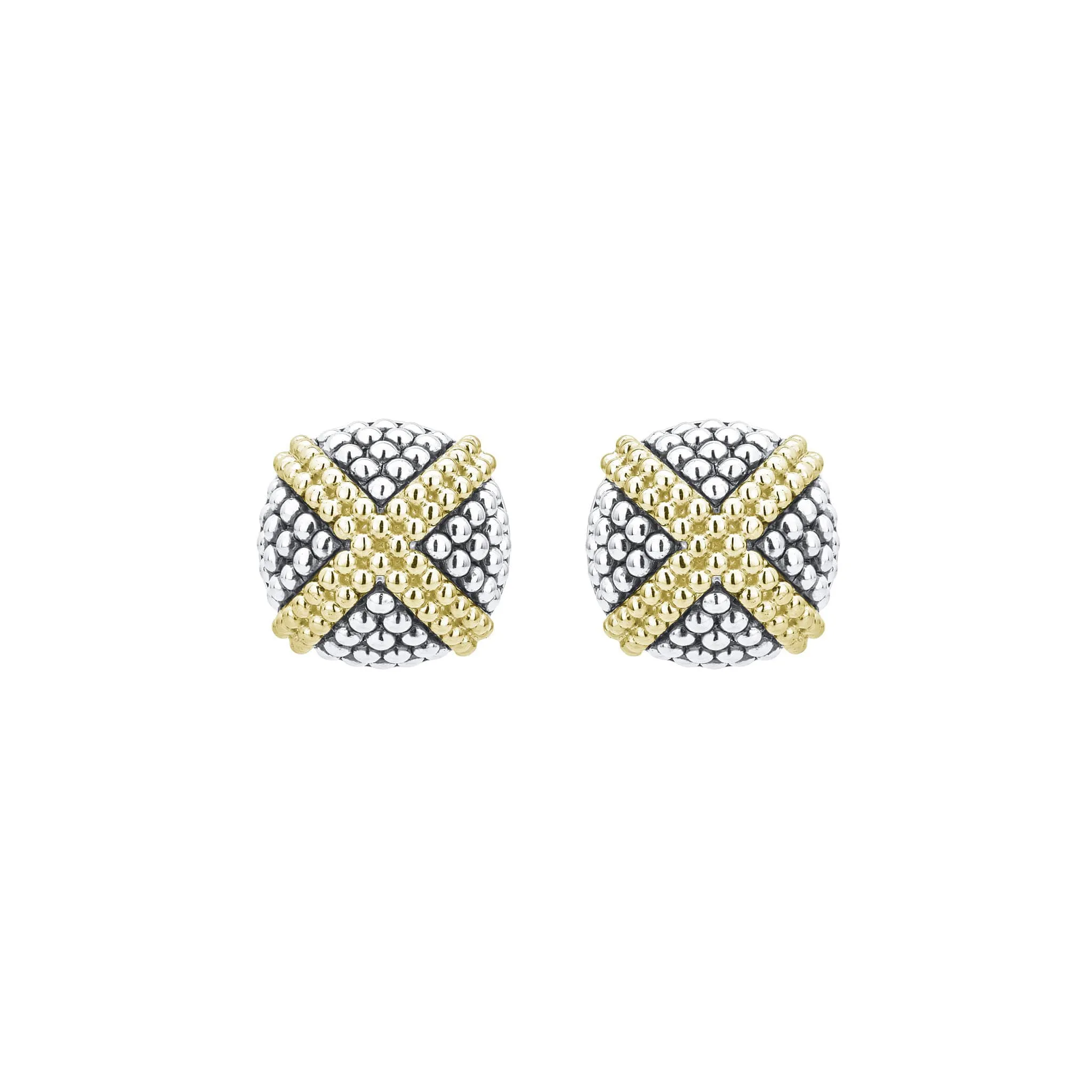 Two-Tone X Caviar Stud Earrings
