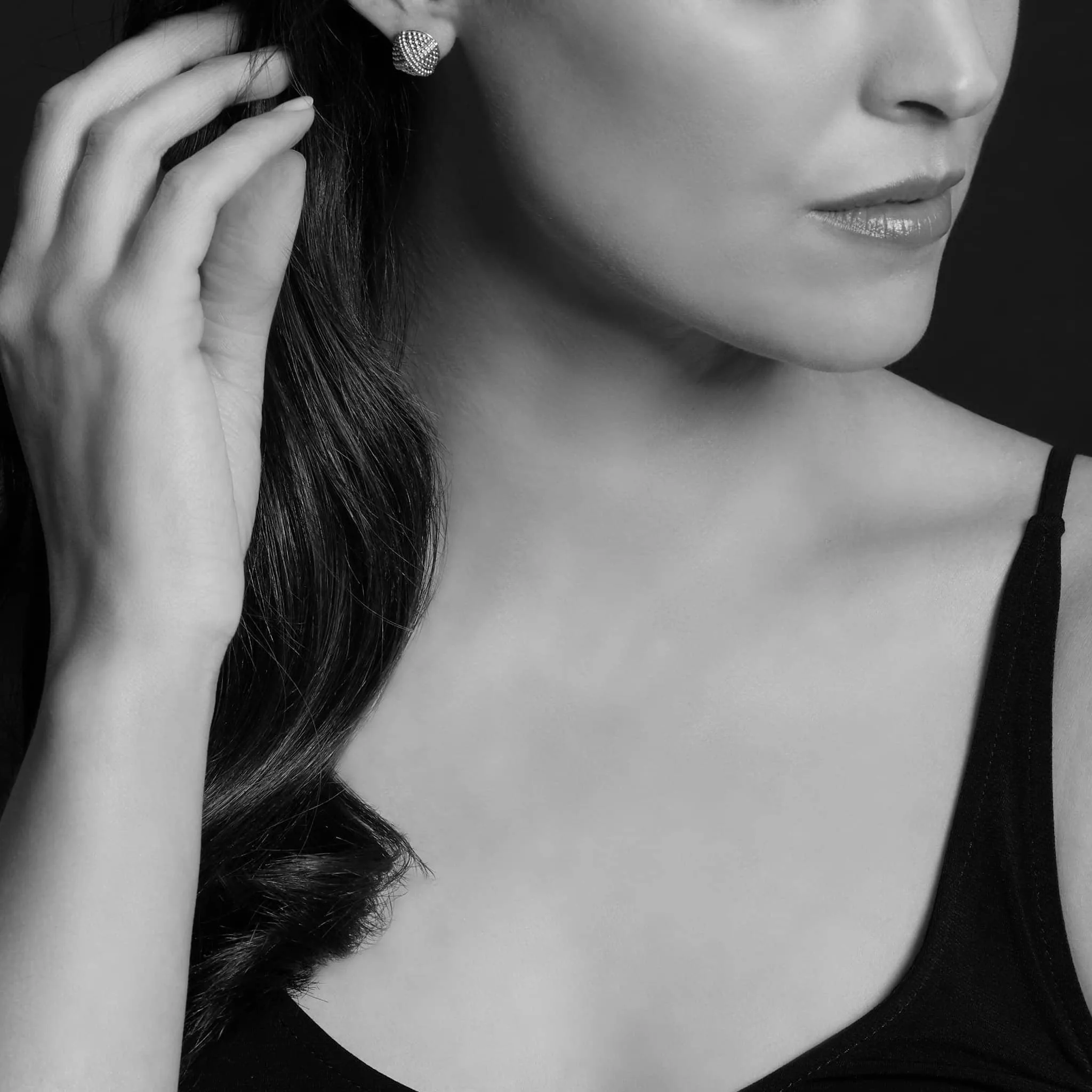 Two-Tone X Caviar Stud Earrings