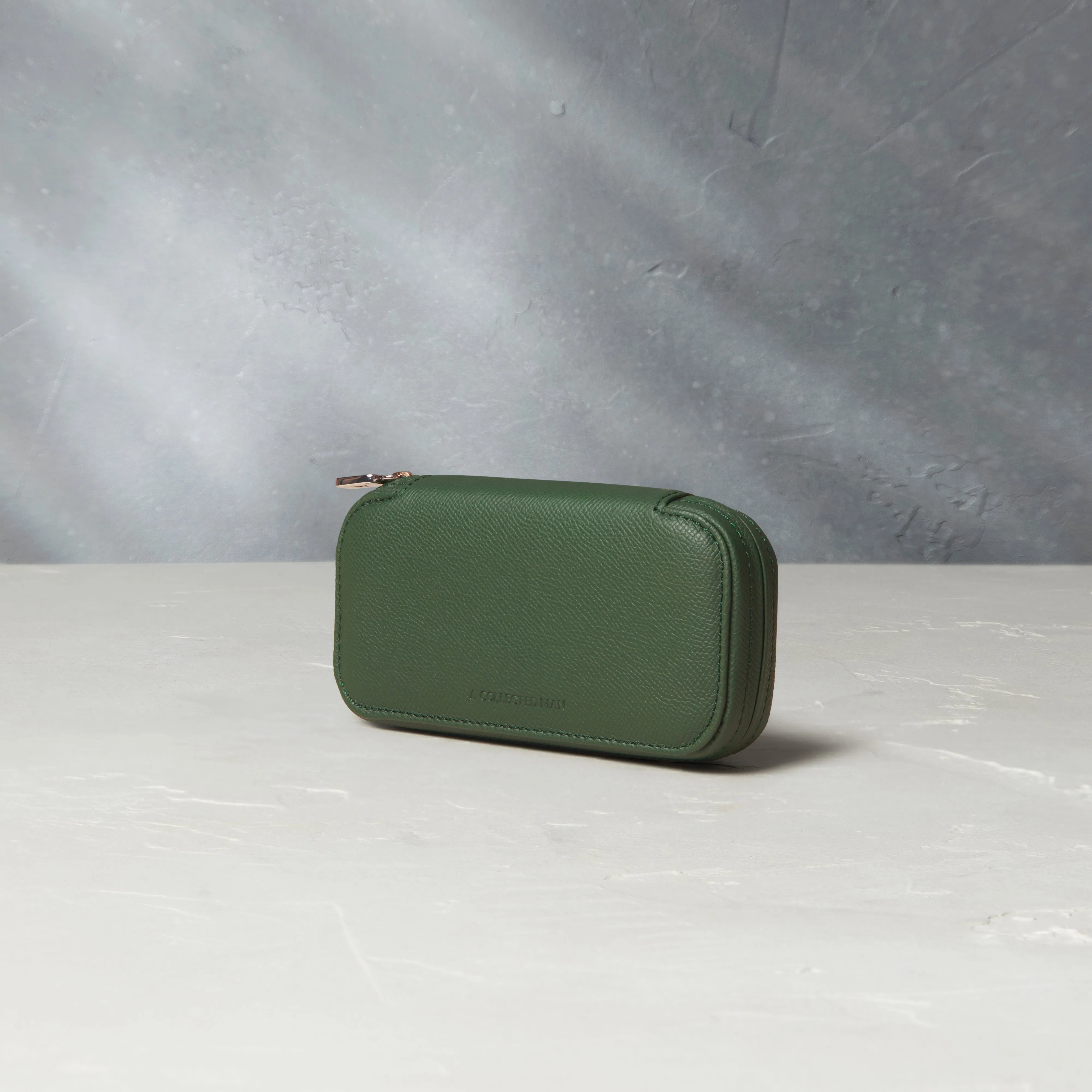 two-watch pouch, grained leather