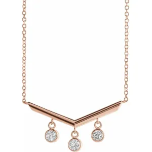 V Bar Dangling Diamond Necklace