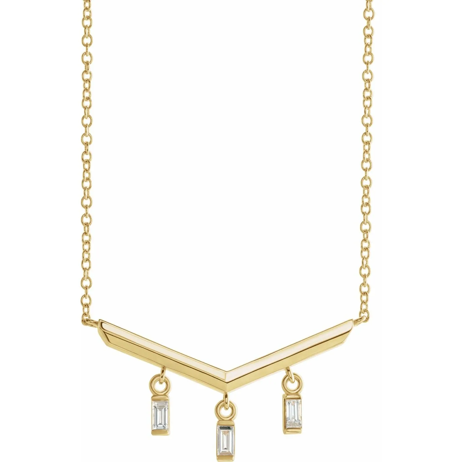 V Bar Dangling Diamond Necklace