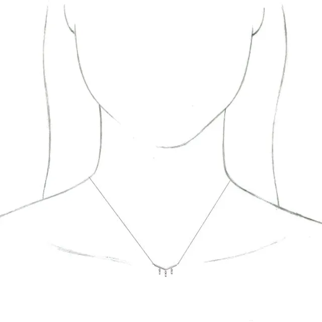 V Bar Dangling Diamond Necklace