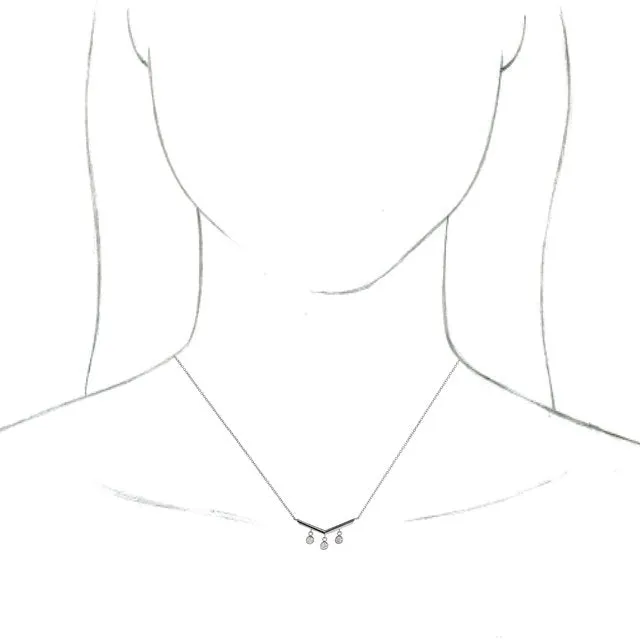 V Bar Dangling Diamond Necklace