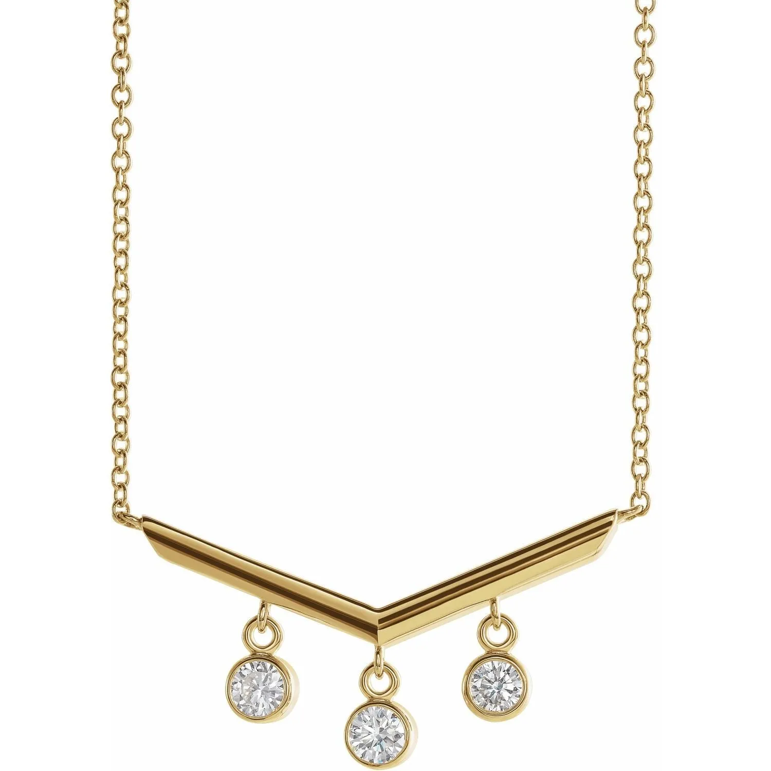 V Bar Dangling Diamond Necklace