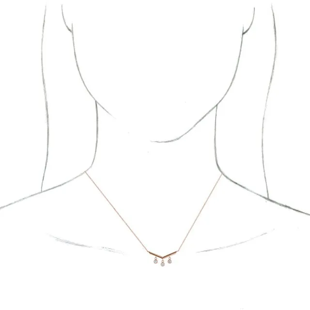 V Bar Dangling Diamond Necklace