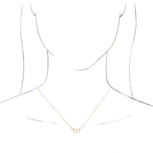 V Bar Dangling Diamond Necklace