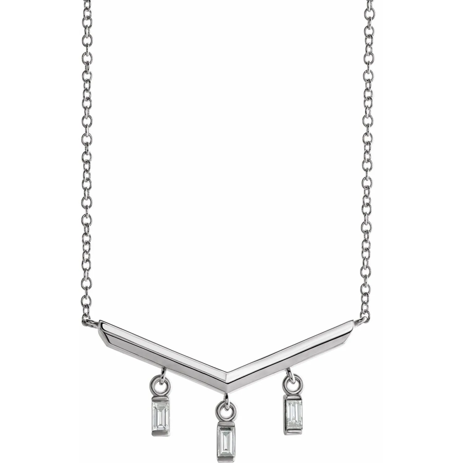 V Bar Dangling Diamond Necklace