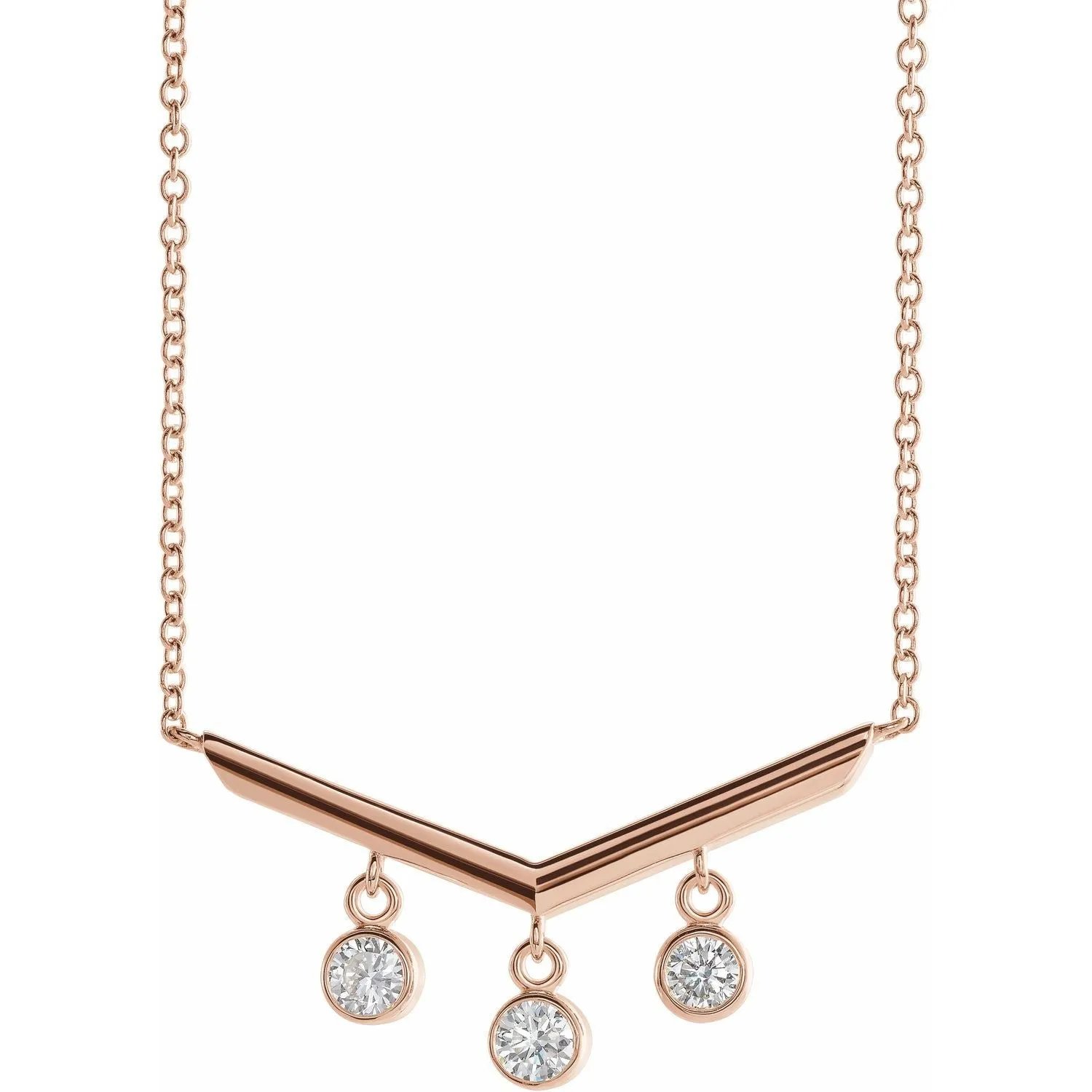 V Bar Dangling Diamond Necklace
