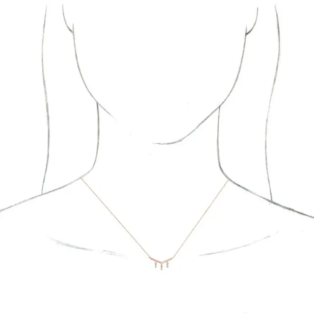 V Bar Dangling Diamond Necklace