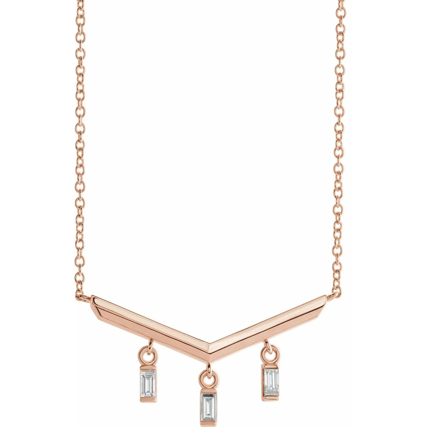 V Bar Dangling Diamond Necklace