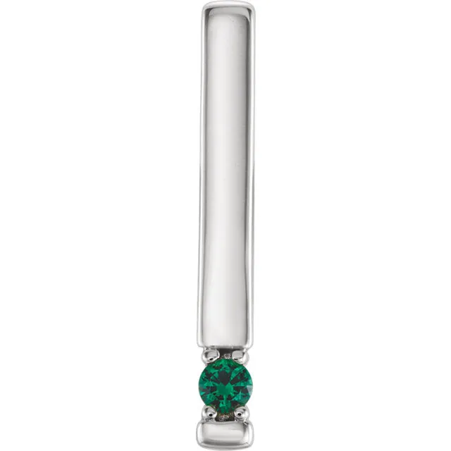 Vertical Bar Prong Set Mother's Family Birthstone Pendant Necklace