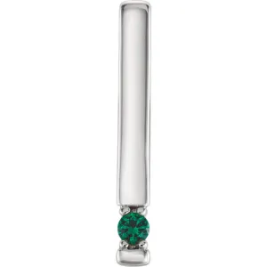 Vertical Bar Prong Set Mother's Family Birthstone Pendant Necklace