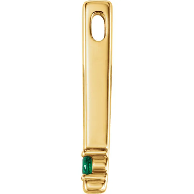 Vertical Bar Prong Set Mother's Family Birthstone Pendant Necklace