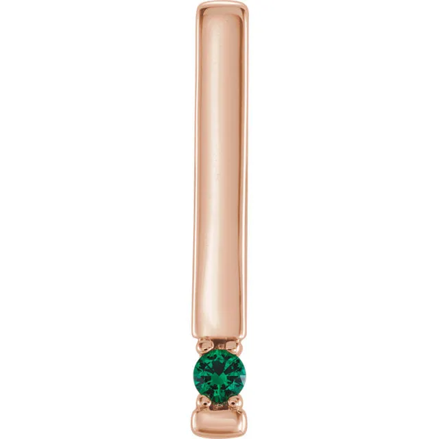 Vertical Bar Prong Set Mother's Family Birthstone Pendant Necklace