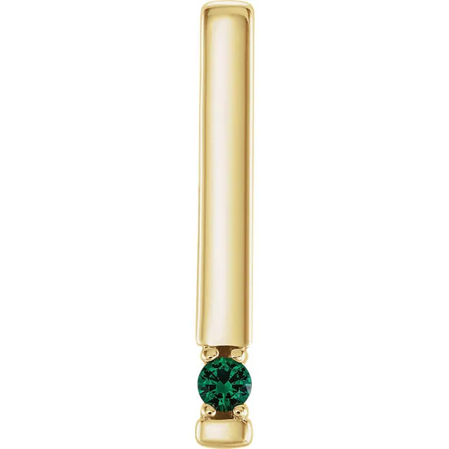 Vertical Bar Prong Set Mother's Family Birthstone Pendant Necklace