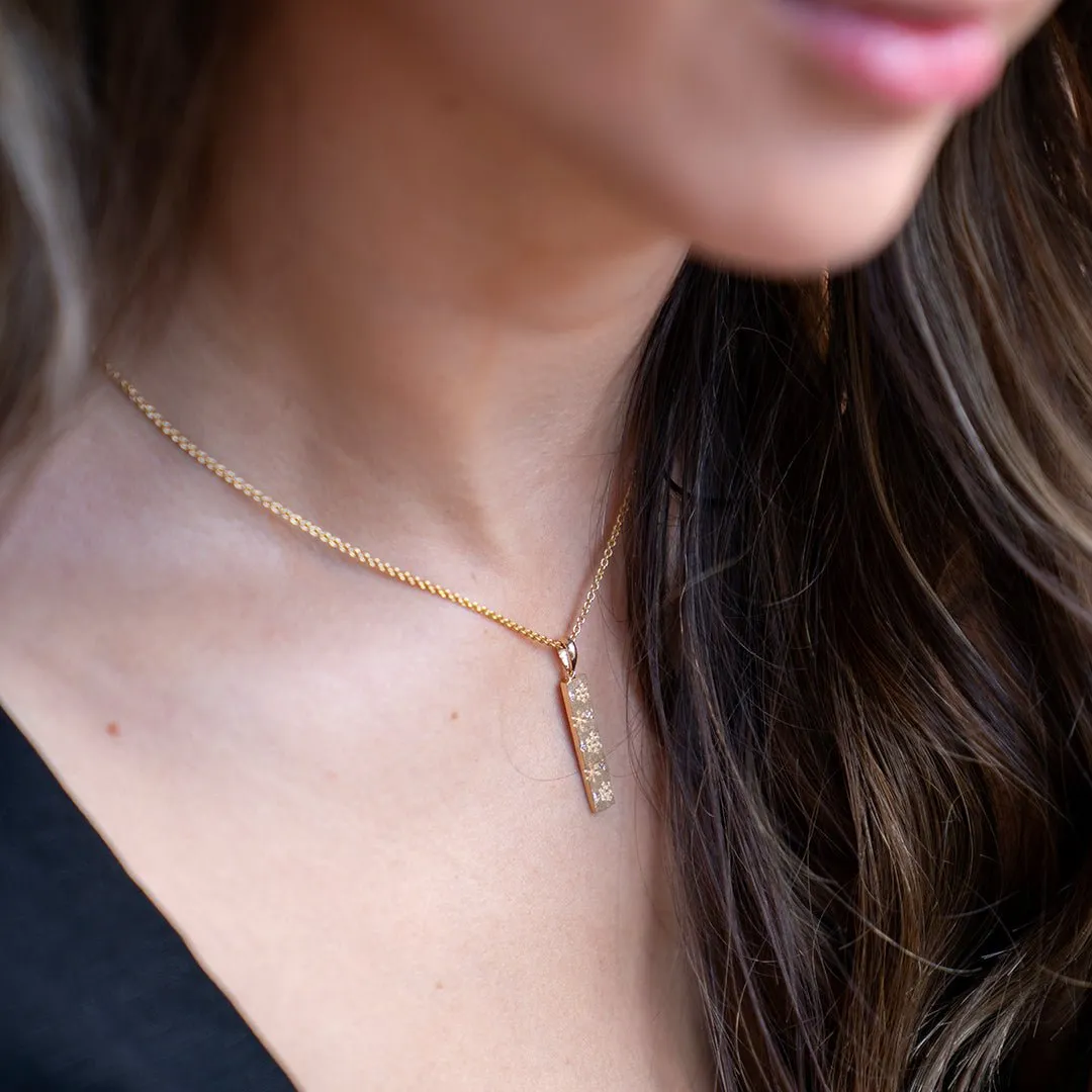Vertical Diamond Flurry Snowflake Bar Necklace